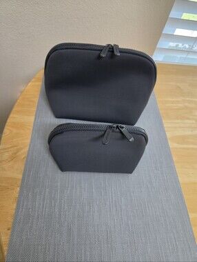 Brand New Gray Neoprene Travel Pouch Duo - By Popups